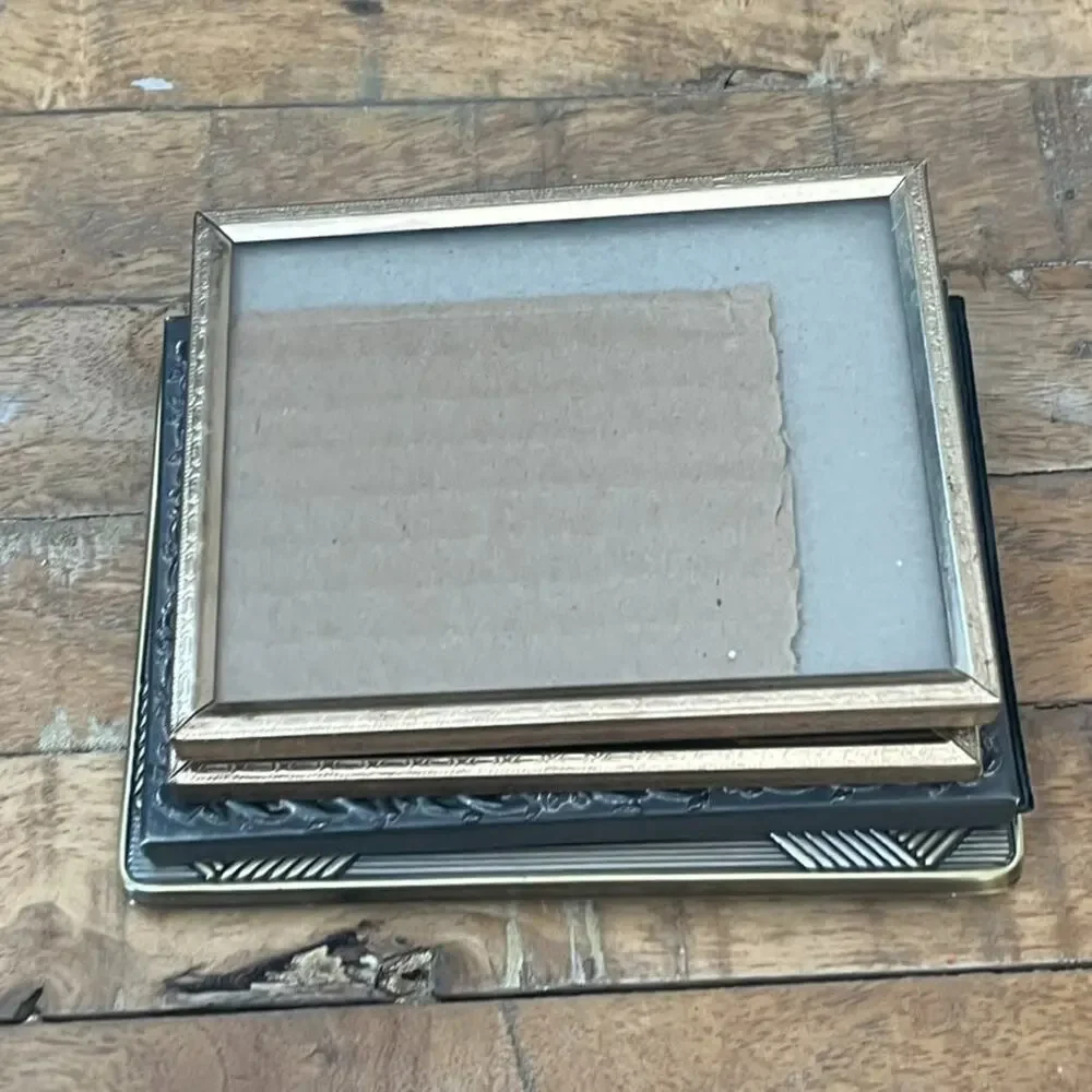 Set of 4 Mixed Silver Plated Picture Frames Ornate & Geometric Patterns